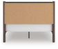 Cadmori Queen Upholstered Panel Bed, Dresser, Mirror and Nightstand