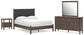 Cadmori Queen Upholstered Panel Bed, Dresser, Mirror and Nightstand
