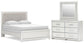 Birmonton Queen Upholstered Panel Bed, Dresser and Mirror