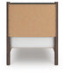 Cadmori Twin Upholstered Panel Platform Bed, Dresser and Mirror