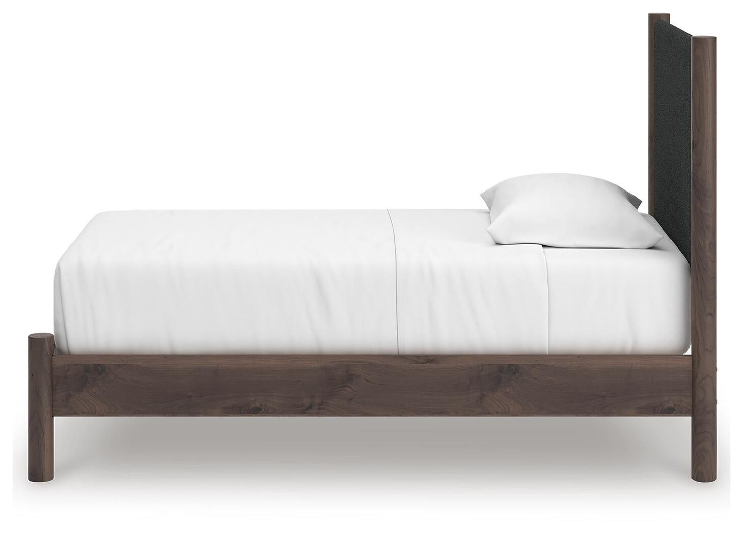Cadmori Twin Upholstered Panel Platform Bed, Dresser and Mirror