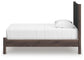 Cadmori Twin Upholstered Panel Platform Bed, Dresser and Mirror