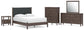 Cadmori Queen Upholstered Panel Bed, Dresser, Mirror, Chest and Nightstand