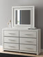 Birmonton Queen Upholstered Bed, Dresser and Mirror