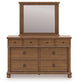 Chadworth California King Poster Bed with Mirrored Dresser and Nightstand