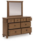 Chadworth California King Poster Bed with Mirrored Dresser and Nightstand
