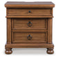 Chadworth California King Poster Bed with Mirrored Dresser and Nightstand