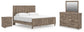 Keithland King Panel Bed with Mirrored Dresser and Nightstand