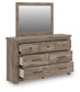 Keithland Queen Panel Bed with Mirrored Dresser
