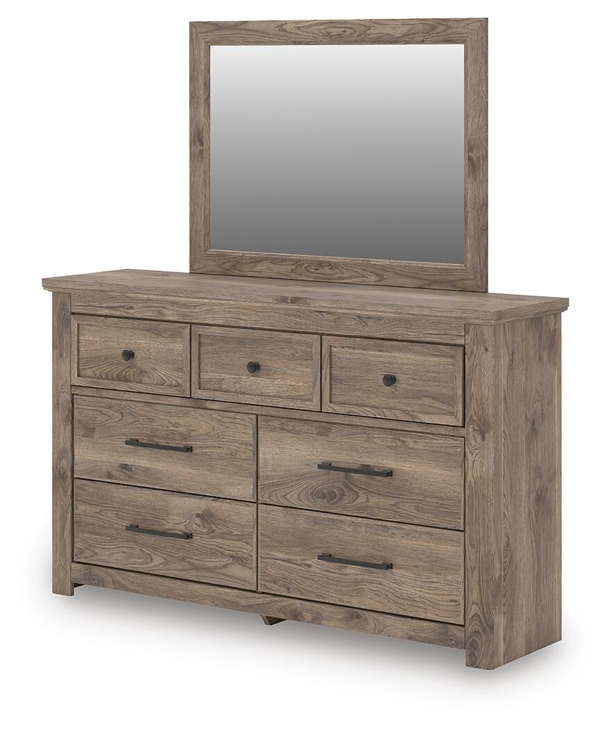 Keithland Queen Panel Bed with Mirrored Dresser