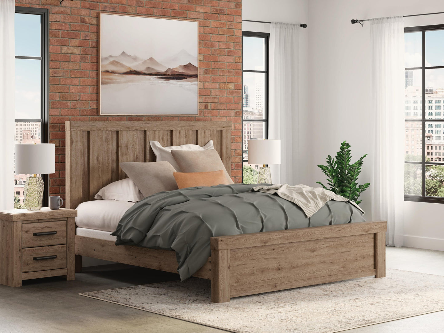 Garistyn King Panel Bed, Dresser, Mirror, Chest and Nightstand