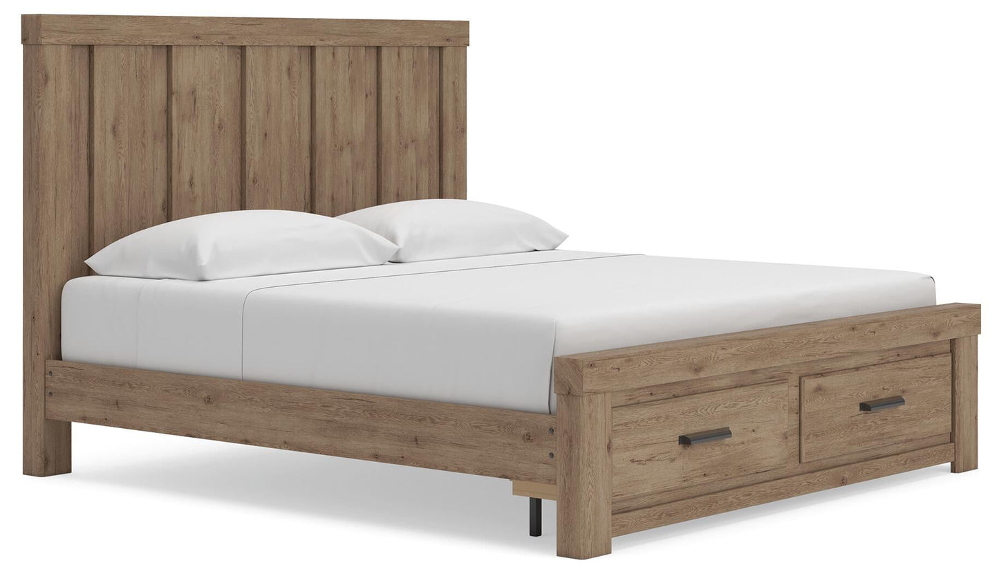Garistyn King Panel Storage Bed, Dresser, Mirror, Chest and Nightstand