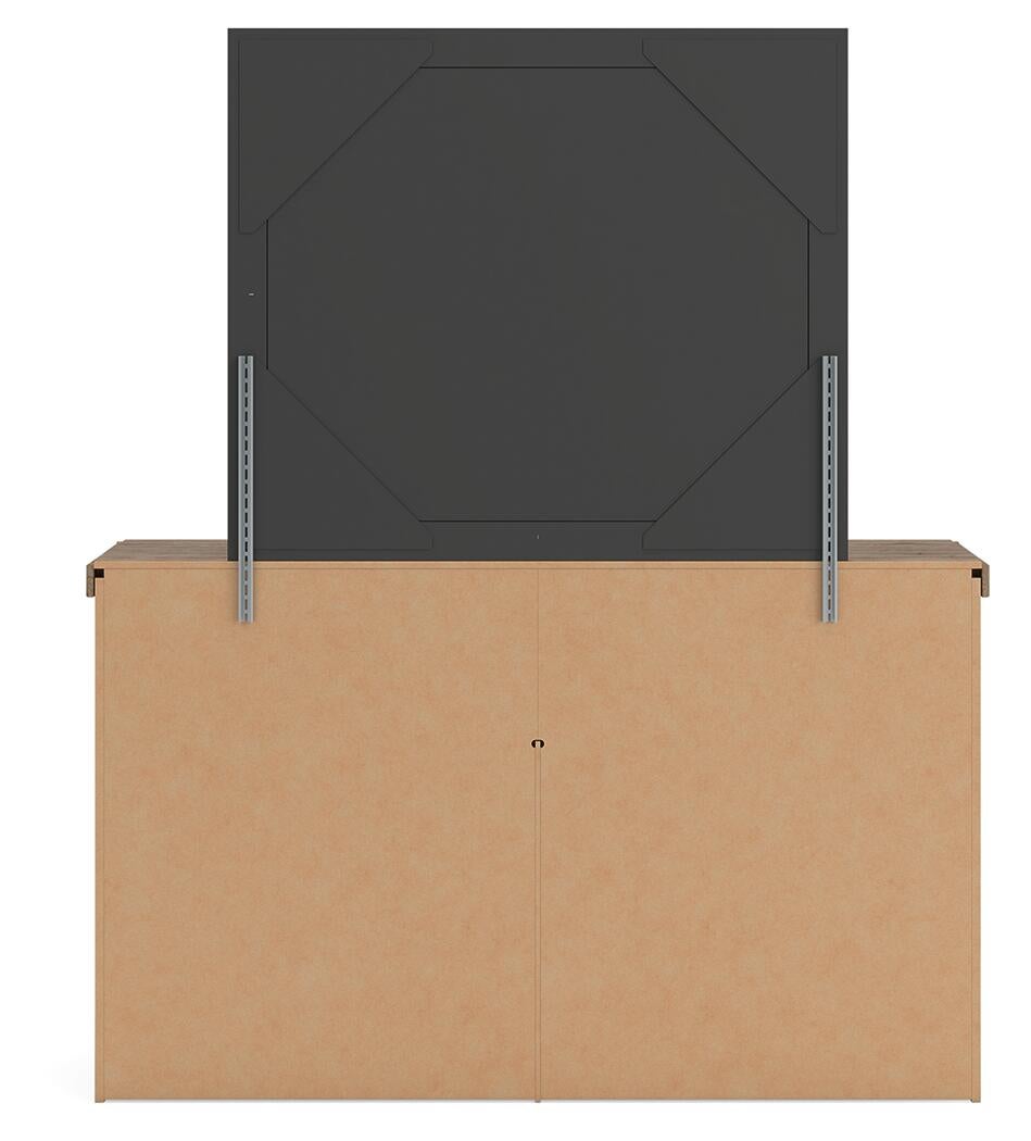 Garistyn King Panel Storage Bed, Dresser and Mirror