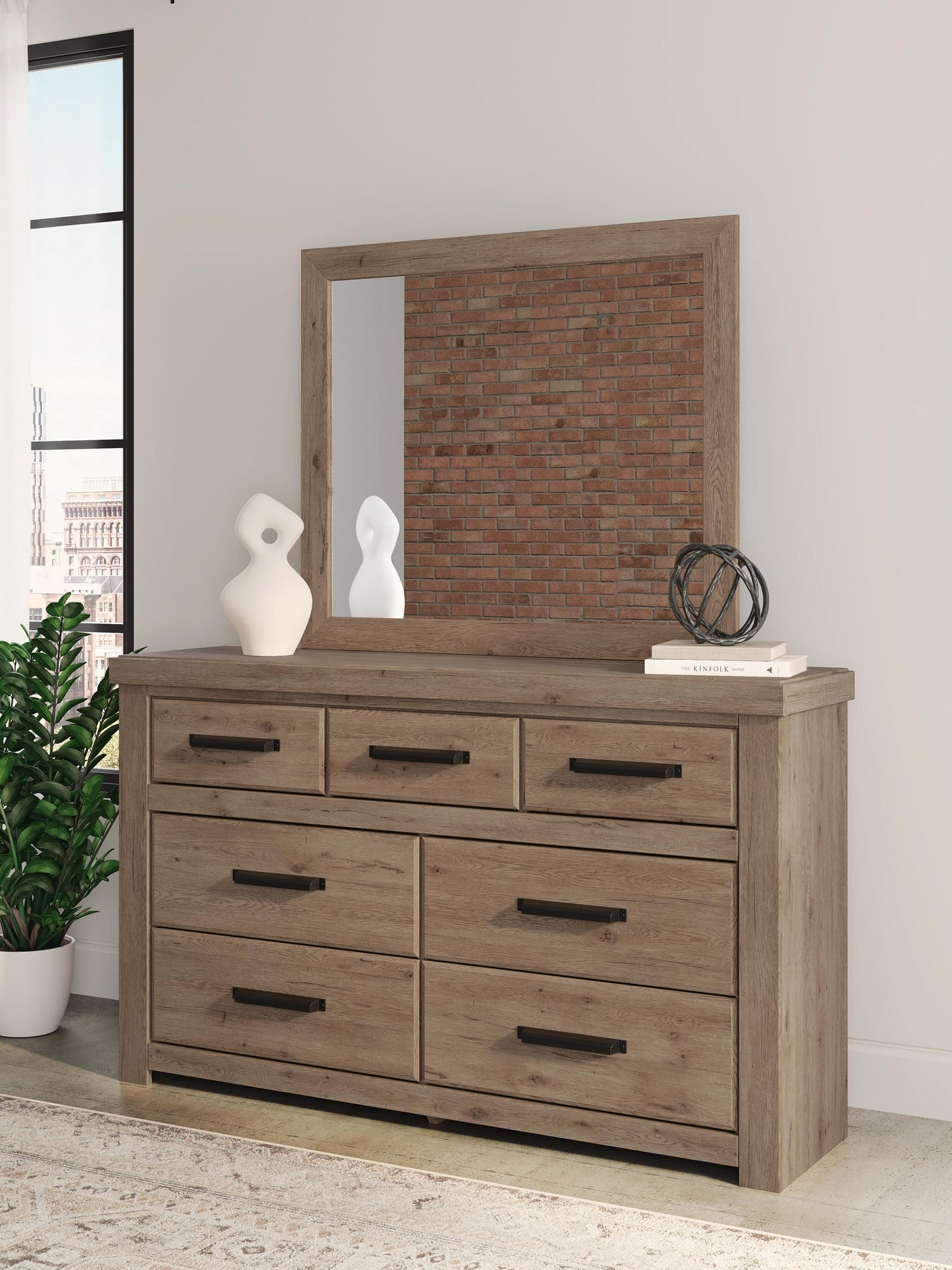 Garistyn King Panel Storage Bed. Dresser, Mirror and Nightstand