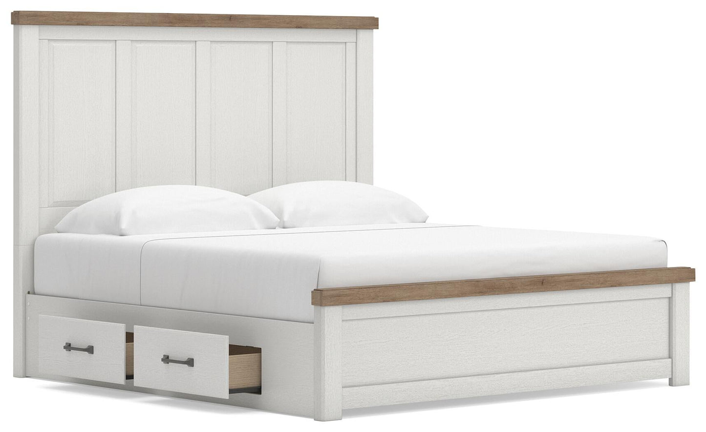 Savonport King Panel Bed with Storage, Dresser and Mirror