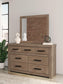 Garistyn Queen Panel Storage Bed. Dresser, Mirror and Nightstand