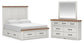Savonport King Panel Storage Bed, Dresser and Mirror
